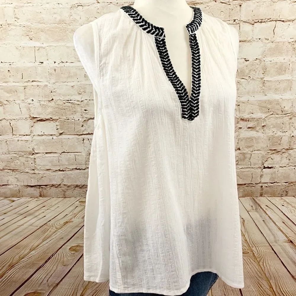 Scotch & Soda beach holiday gauze embroidered top